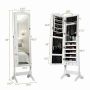 Standing mirror-jewelry cabinet 41.5x37x160cm., white/black