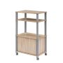 Kitchen trolley 60x40x98cm., light brown/gray