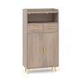Cabinet 60x30x113cm., gray/gold color