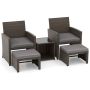 5-piece garden furniture set, brown/gray