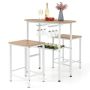 Set of 2 bar stools and table, light brown/white