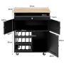Kitchen island on casters 67x37x86cm., black/light brown