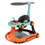 6-in-1 walker with stroller mode and removable canopy, green