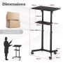 Laptop desk 60x40x128.5cm, black