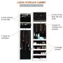 Hanging mirror-jewelry cabinet 30x8.5x106cm., white/black