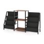 Cabinet 125x30x69cm., brown/black