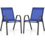 Set of 4 garden chairs 56x70x84cm., blue/black