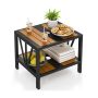 Outdoor table 52x46x45cm., black/light brown