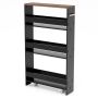 Kitchen trolley 47.5x13x80.5cm., black/brown