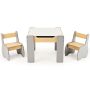 Children's table with chairs, gray/light brown