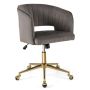 Office chair 68x60x90cm., dark gray/gold color