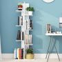7-tier freestanding bookshelf, white