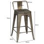 Set of 4 dining chairs 43x43x79cm., dark gray