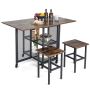 Dining room furniture set, 3 pieces, brown/black