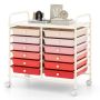 Trolley with drawers 64x38x62cm., pink/white