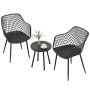 3-piece garden furniture set, black