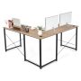 Desk 150x150x74cm., light brown/black