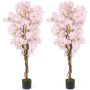 Set of 2 artificial trees 17x150cm., various colors