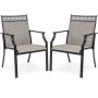 Set of 2 garden chairs 66x61x90cm., black/brown