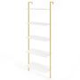 Freestanding shelf 64x30x178cm., white/gold color