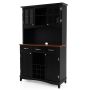 Kitchen cabinet 112x42x184cm., black/brown