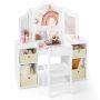 Children's dressing table with chair, white
