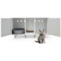 Cat litter box 120x52x65cm, gray/white