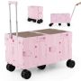 Shopping trolley 85x50x102cm., pink/black