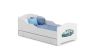 Children's bed Michas with drawer and mattress 164 cm x 85 cm x 63 cm, police car