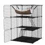 Cat cage 74x74x107cm., black