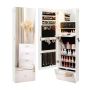 Hanging mirror-jewelry cabinet 120x37x11cm., white/black
