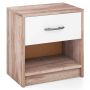 Bedside table 38.5x28x40.5cm., light brown/white