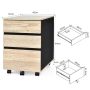 Filing cabinet 53x39x53cm., light brown/black
