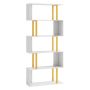 Freestanding shelf 70x24x157cm., white/gold color
