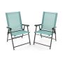 Set of 2 folding chairs 65x60x93cm., green/black