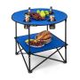 Tourist folding table 72x59cm., blue/black
