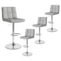 Set of 2 bar stools 43x42.5x116.5cm., silver/gray