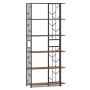 Freestanding shelf 80x31x180cm., brown/black