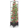 Flower box with grid 40x40x170cm., dark brown/black