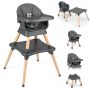 9-in-1 convertible high chair with removable tray, suitable for children from 6 months to 3 years, 15 kg, dark gray