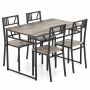 Dining room furniture set, 5 pieces, grey/black