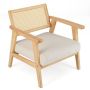Armchair 69x73x73cm., light brown/white