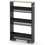Kitchen trolley 47.5x13x80.5cm., black/light brown
