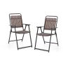 Set of 2 folding chairs 65x54x91cm., brown/black