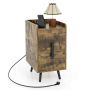 Bedside table 40x32x60cm., brown/black