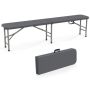 Folding bench 180x30x43cm., gray