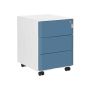 Lockable office cabinet, white-blue 39 x 46 x 53 cm