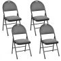 Set of 4 dining chairs 47x50x88.5cm, dark grey/black