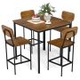 Dining room furniture set, 5 pieces, black/brown
