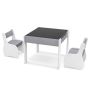 Children's table with chairs, gray/white